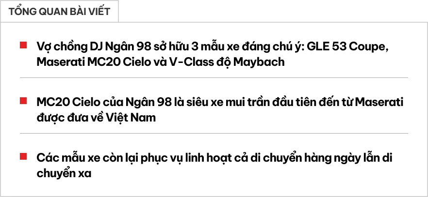Soi dàn xe của vợ chồng Ngân 98 - Lương Bằng Quang: Từ SUV hiệu năng cao đến siêu xe mui trần đầu tiên về Việt Nam
