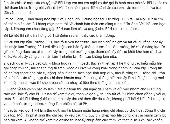 Khoe Trưởng Ban phụ huynh lớp con mình siêu đỉnh, là 