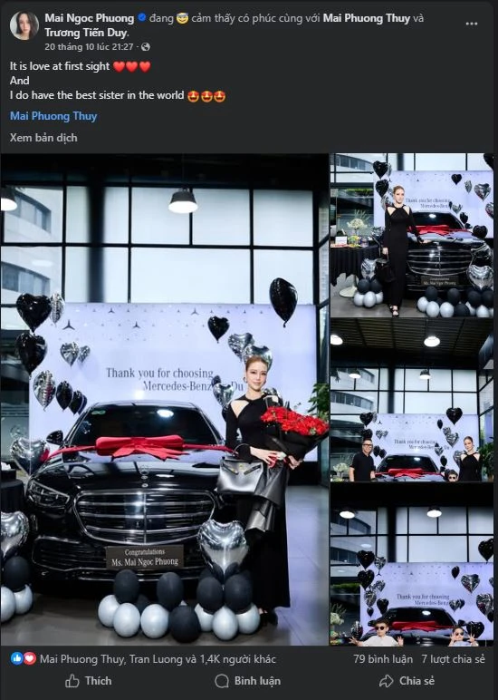 Sự hào phóng của Mai Phương Thúy dành cho người thân