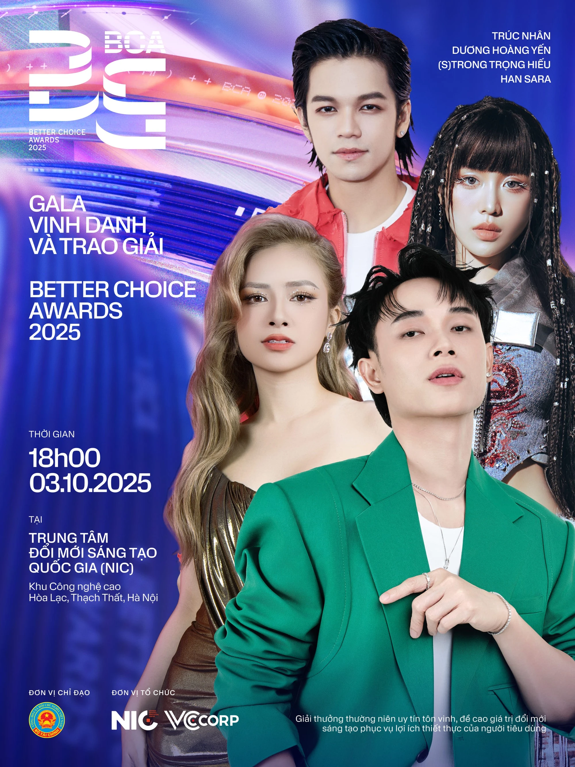 Better Choice Awards 2025 “chốt sổ” line-up: Trúc Nhân - (S)TRONG Trọng Hiếu mang loạt hit hứa hẹn bùng nổ sân khấu, có cả Chị Đẹp và Em Xinh tha hồ đọ visual!