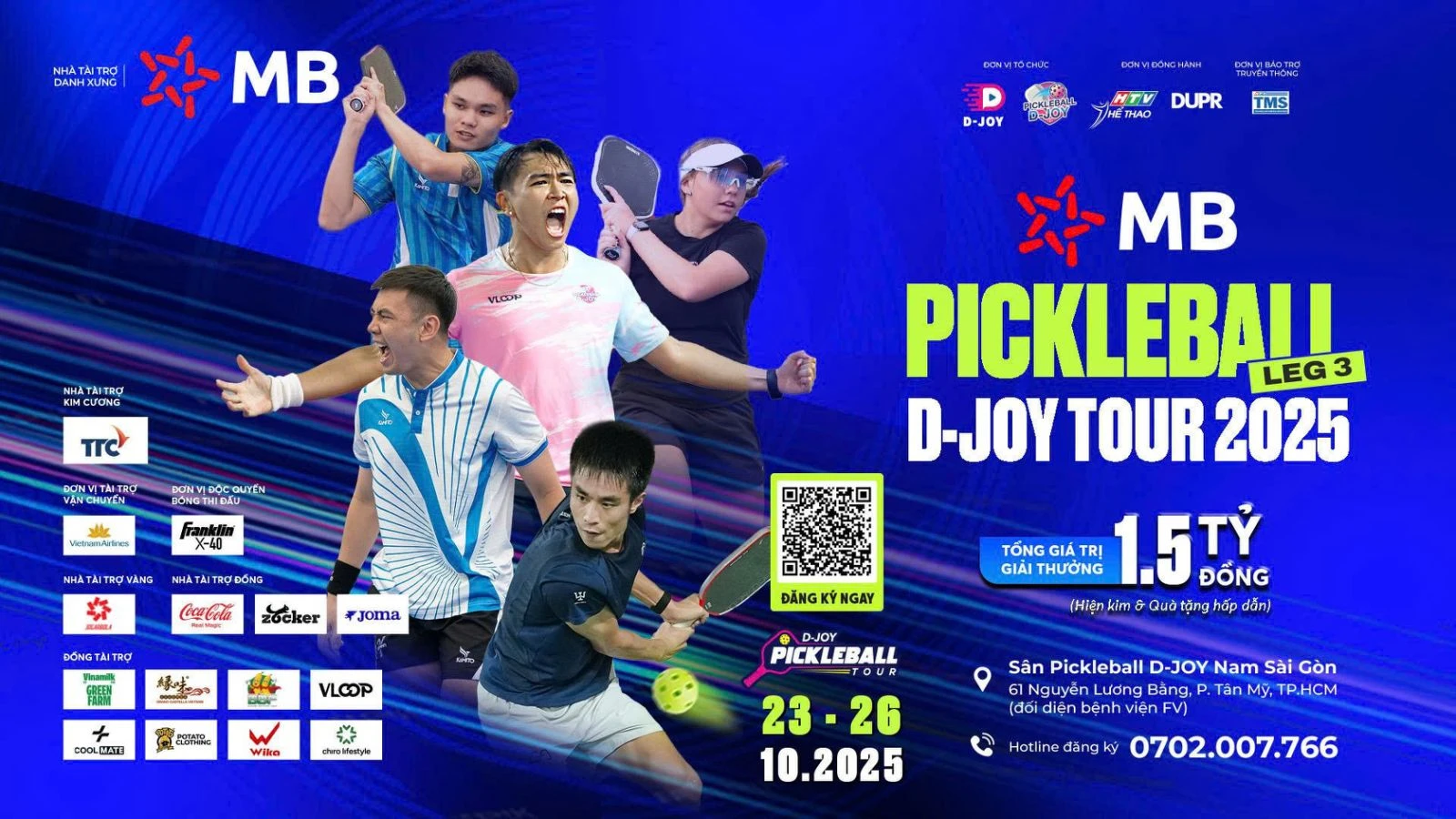 MB Pickleball D-Joy Tour 2025 chặng 3 bùng nổ, hướng đến Vietnam Masters