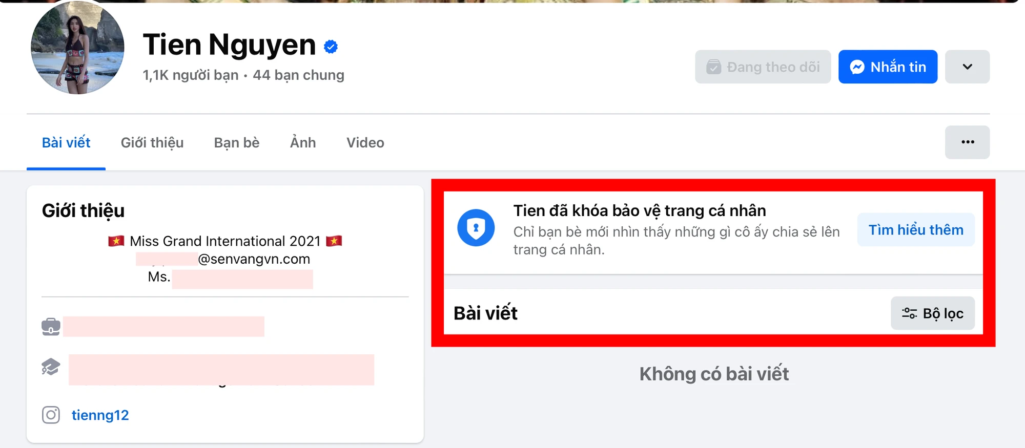 NÓNG: Hoa hậu Thuỳ Tiên chính thức khoá sạch tất cả các trang MXH