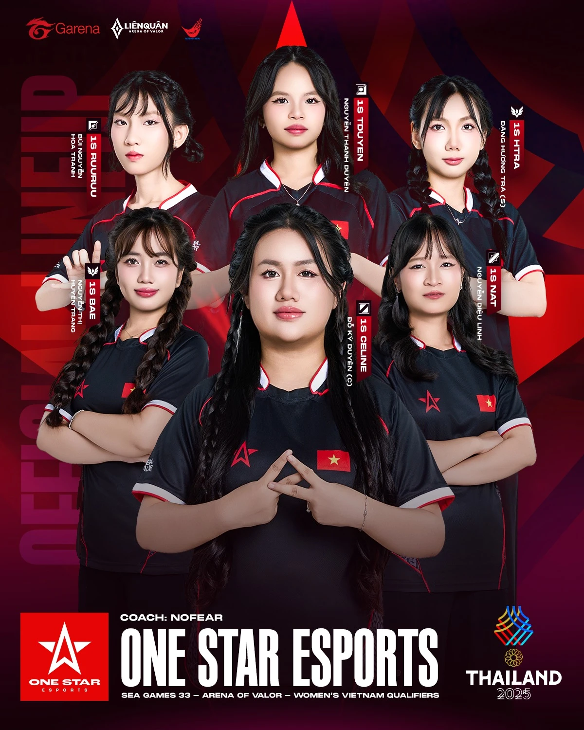 One Star Esports ghi tên vào lịch sử, trở thành đại diện Liên Quân Mobile nữ tại đấu trường SEA Games 33