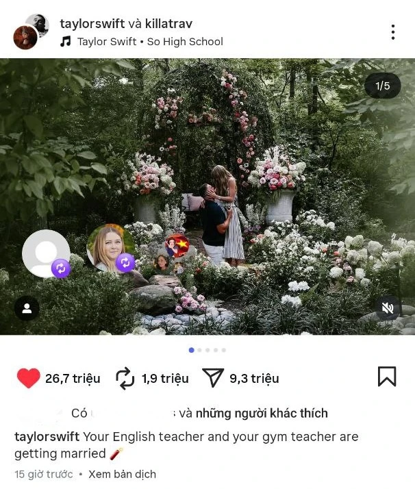 Dòng chú thích bí ẩn dưới bài đăng cầu hôn của Taylor Swift: 