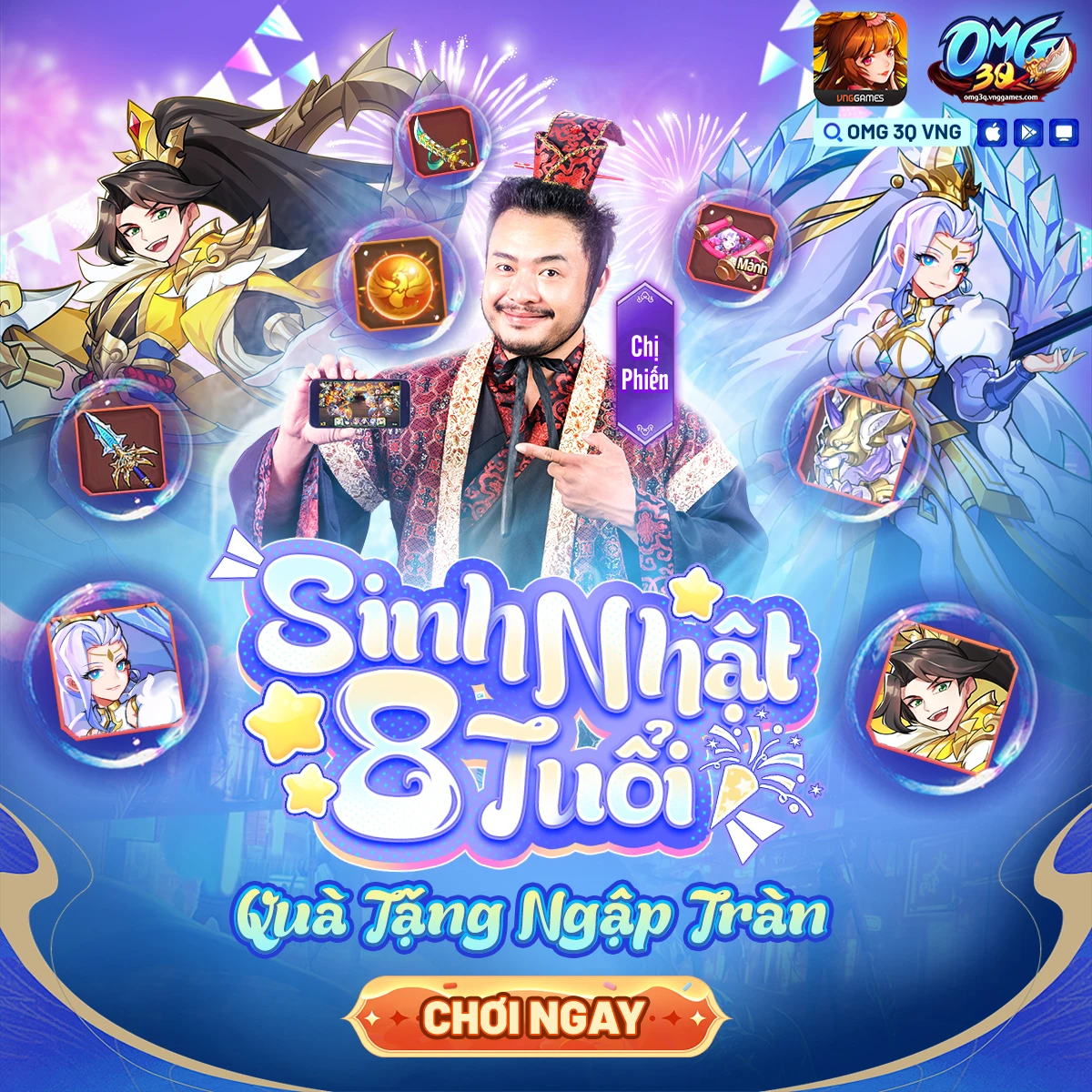 “Chị Phiến” đổ bộ sinh nhật 8 tuổi của OMG 3Q hứa hẹn khuấy đảo Tam Quốc