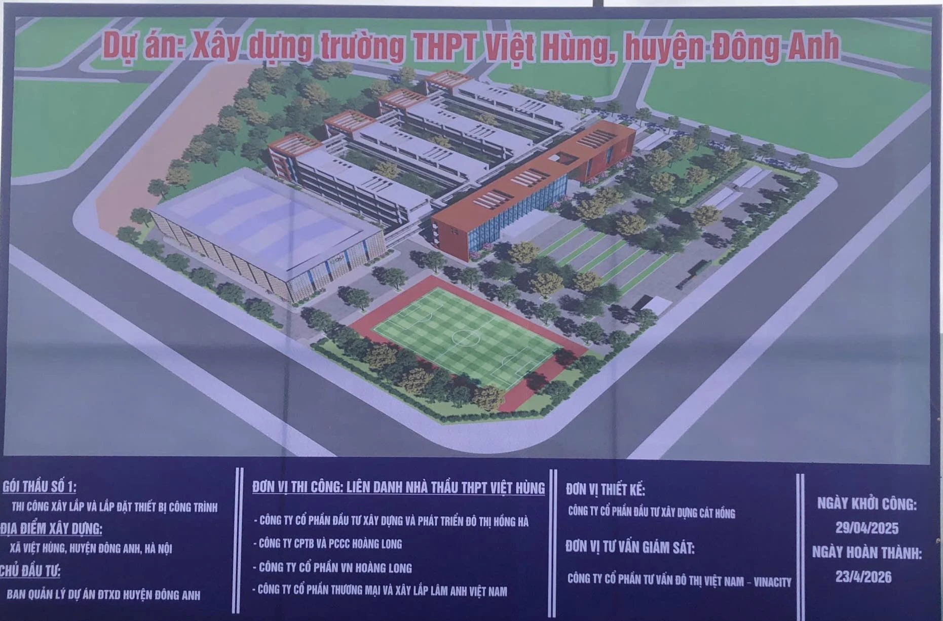 Quá vui: Sang năm Hà Nội có thêm 1 trường THPT mới, hiện đang xây, dự kiến tháng 4 năm sau sẽ hoàn thành!