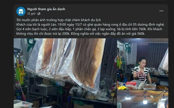 Quán vỉa hè ở Đà Nẵng bị tố 'chặt chém' vài que xiên nướng giá 760 nghìn đồng