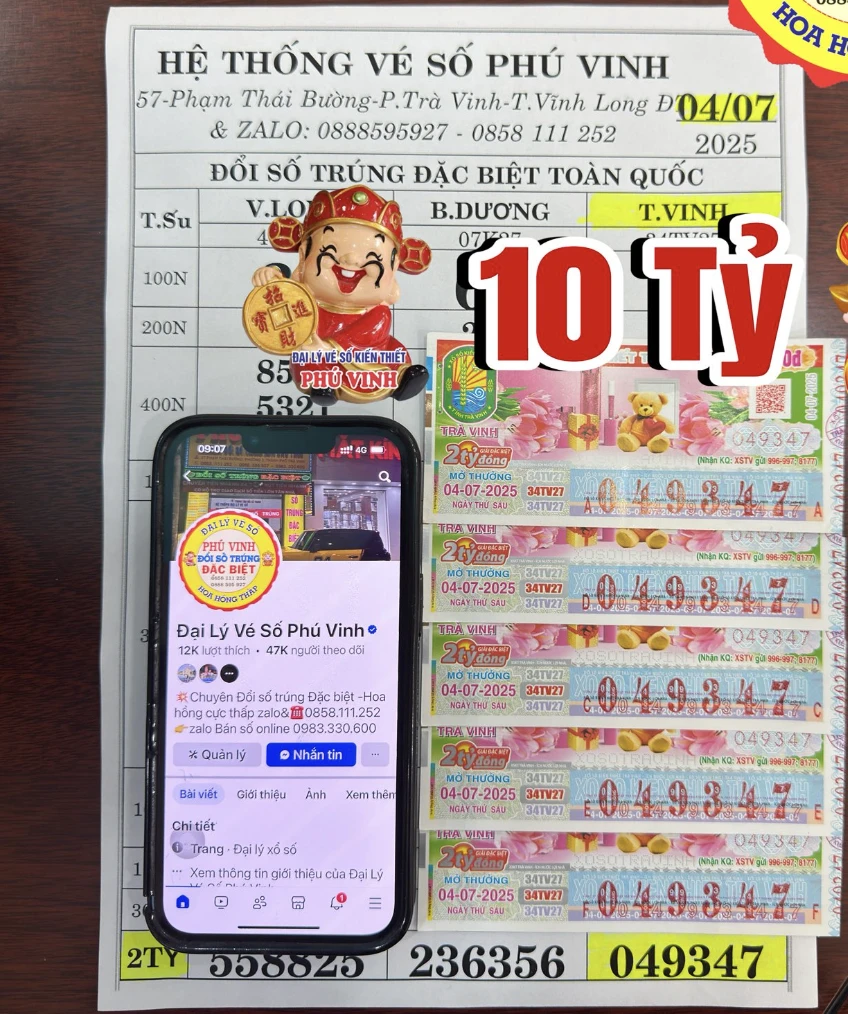 Mua 5 tờ vé số khi đang uống cà phê, người đàn ông ở Vĩnh Long thành 