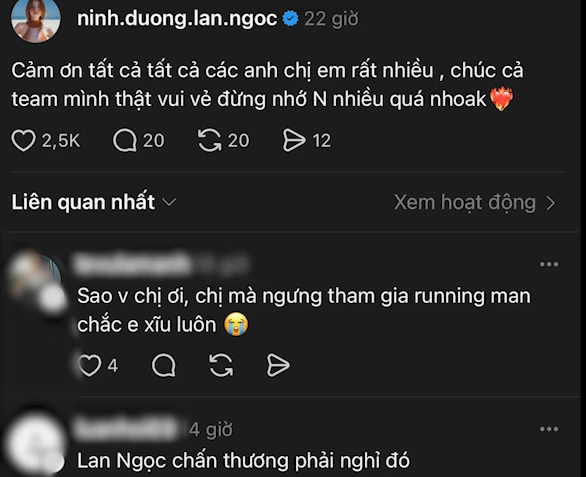 Ninh Dương Lan Ngọc rút khỏi Running Man Vietnam?