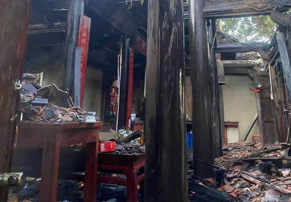 Hưng Yên: Cháy lớn ở di tích quốc gia chùa Báo Quốc