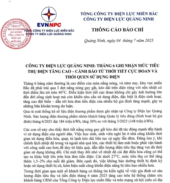 Quảng Ninh: Tiền điện tháng 6 tăng vọt, người dân kêu bất thường