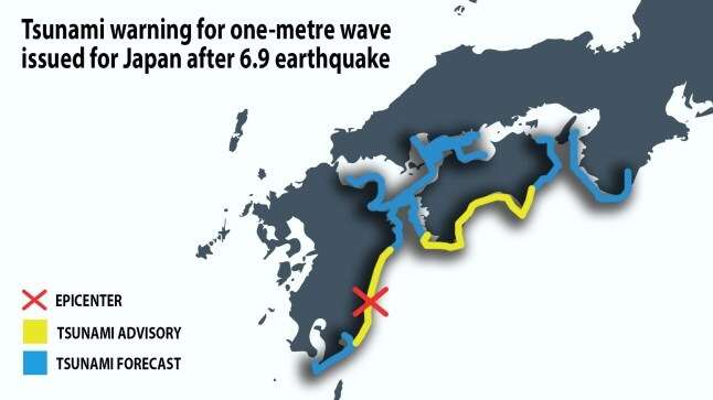 NÓNG: Động đất 6,9 độ richter tại Nhật Bản, cảnh báo sóng thần được ban bố