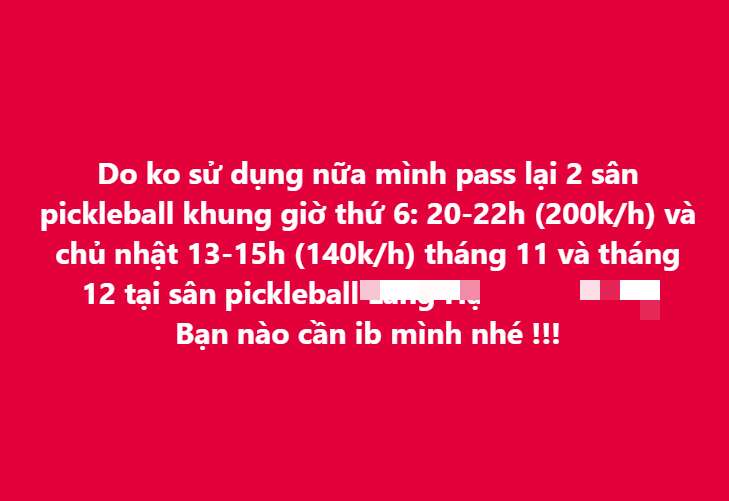 Pickleball liệu đã thoái trào khi sân bãi mọc lên như nấm nhưng khách pass sân cũng nhiều không kém?