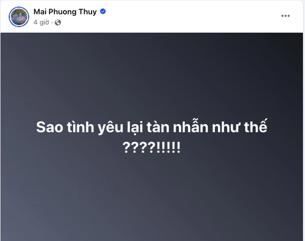 35 tuổi không chịu lấy chồng, Mai Phương Thúy gây chú ý với status: Sao tình yêu lại tàn nhẫn như thế?