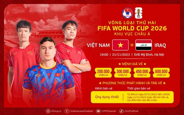 Cách mua và nhận vé xem trận tuyển Việt Nam và Iraq ở vòng loại World Cup 2026 trên sân Mỹ Đình