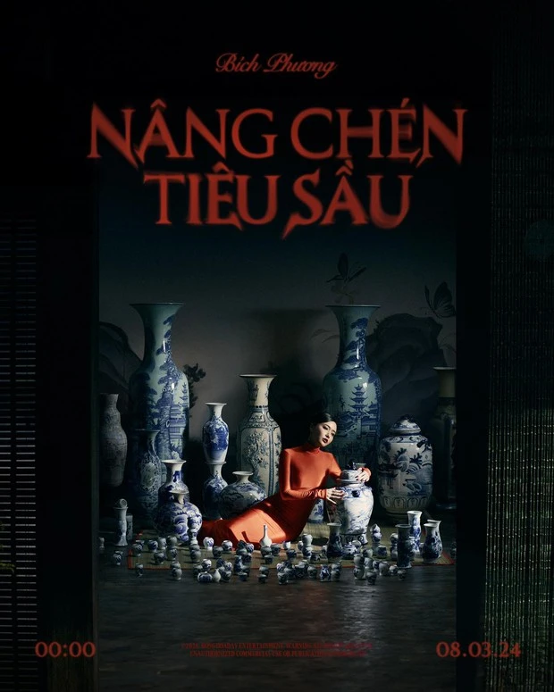 Bích Phương ngồi một mình giữa rất nhiều chiếc bình, công bố giờ ra MV y hệt Sơn Tùng!