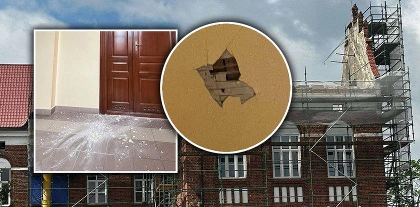 W szkole trwa remont, uczniowie nadal przychodzą na lekcje. Odpadający sufit, huk i cieknąca woda