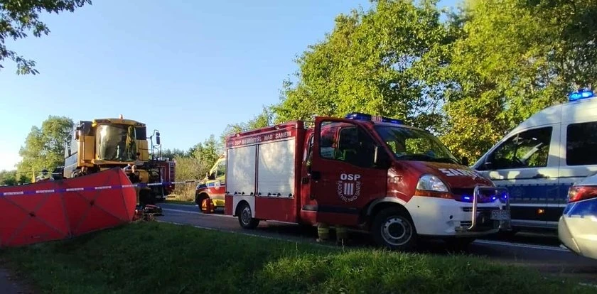 Koszmar na Podkarpaciu w ostatnią niedzielę lata. 21-latek wbił się w rolniczą maszynę