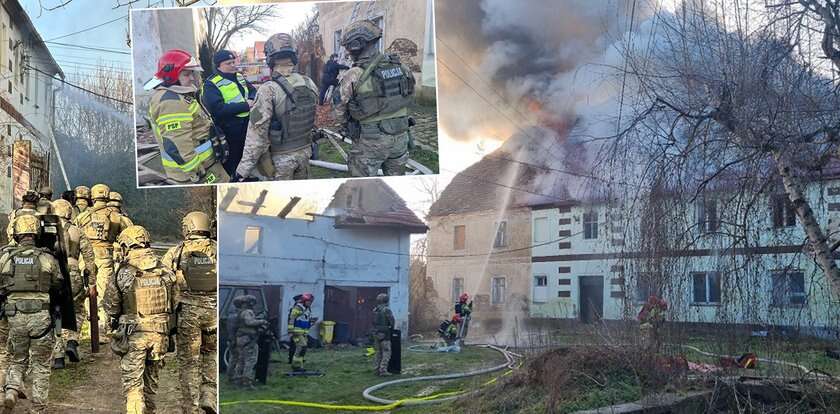 Strzały, pożar i śmierć dwóch osób. Policja ujawnia kulisy dramatu w Sakle