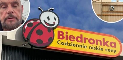 Wszedł w upał do namiotu Biedronki. 
