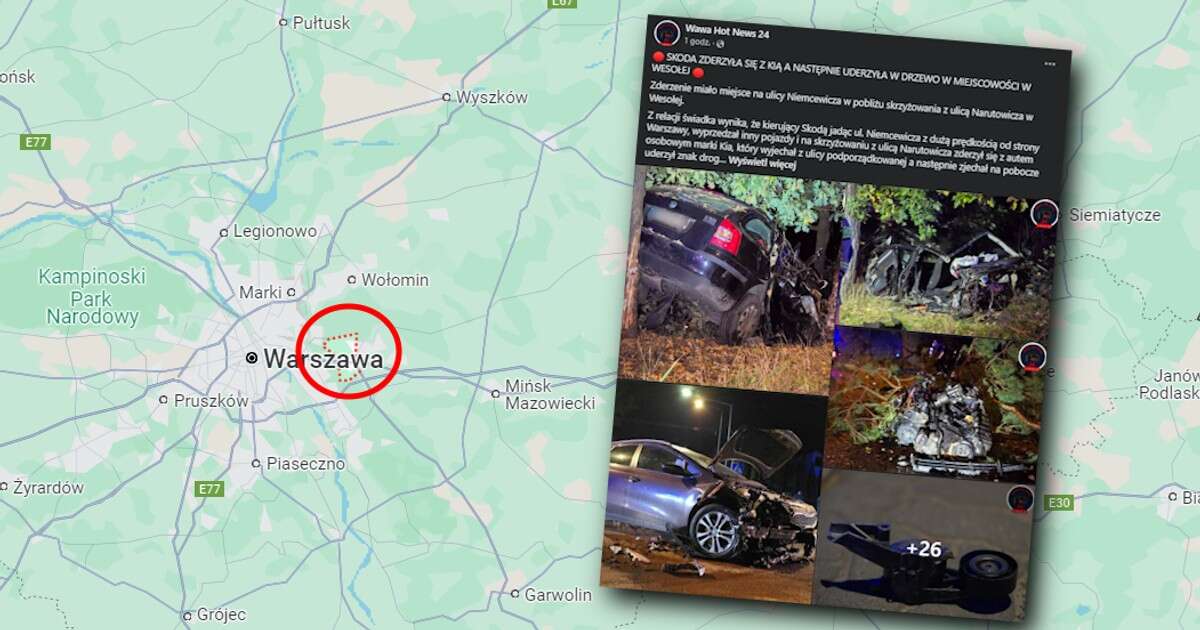 Makabryczny wypadek pod Warszawą. 