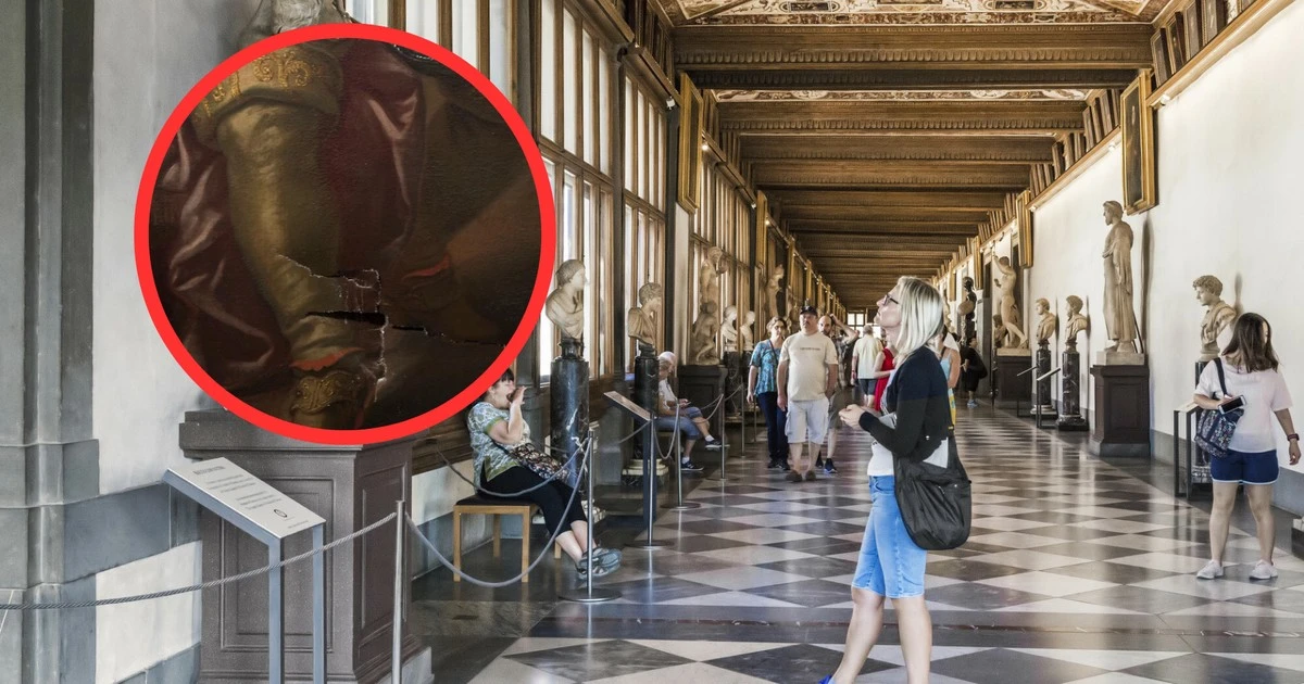 Incydent w słynnej Galerii Uffizi. Turysta zniszczył obraz, robiąc selfie [NAGRANIE]