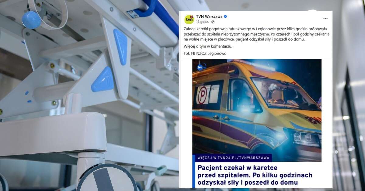 Czekał kilka godzin w karetce przed szpitalem. Odzyskał przytomność i poszedł do domu