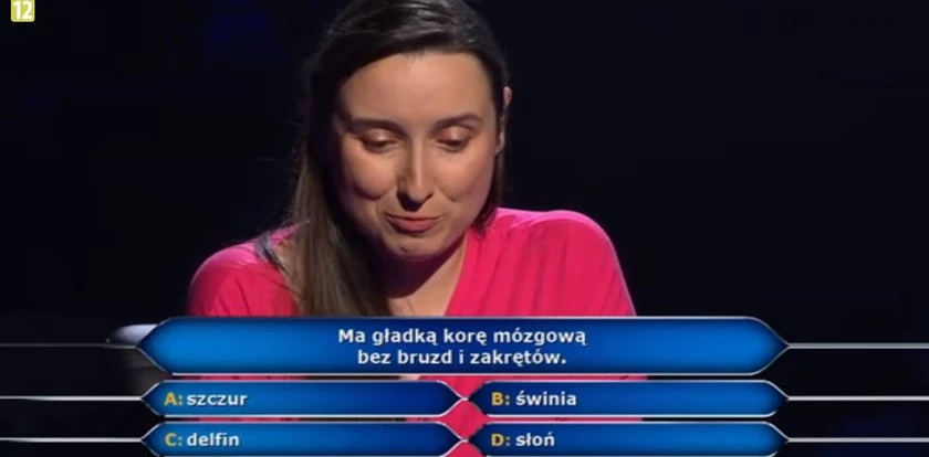 „Milionerzy” padło pytanie za pół miliona! Co ma gładką korę mózgową bez bruzd i zakrętów?