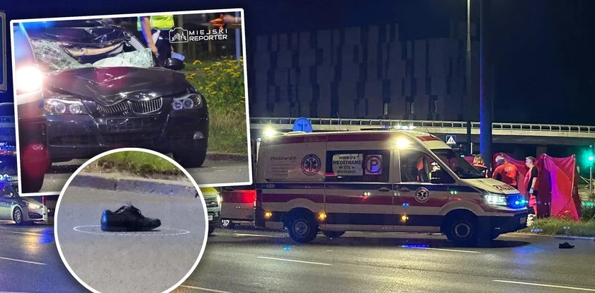 Na ulicy został tylko jego but. Koszmarny wypadek w Warszawie. Nie żyje pieszy