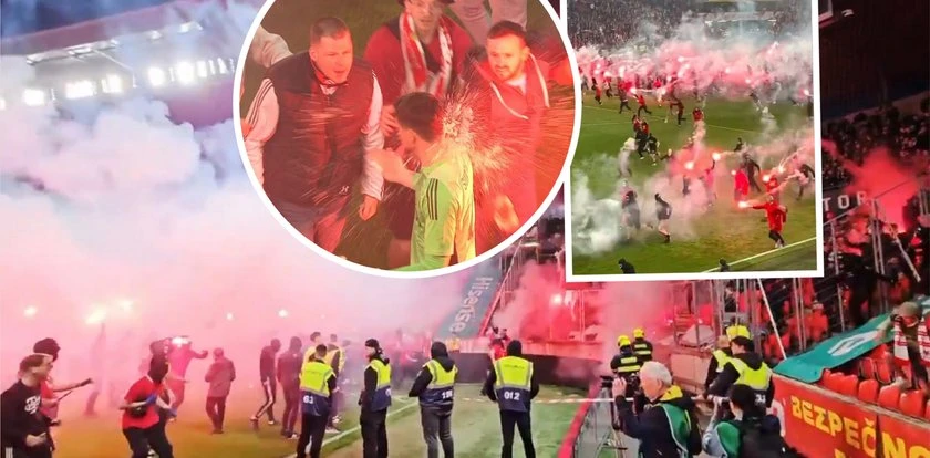 Skandal w meczu derbowym. Wielka zadyma na stadionie, wkroczyła policja [WIDEO]
