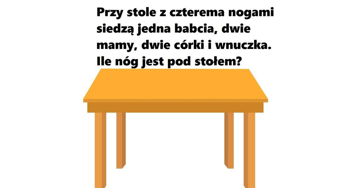 Ile nóg jest pod stołem? Podchwytliwa zagadka tylko dla orłów