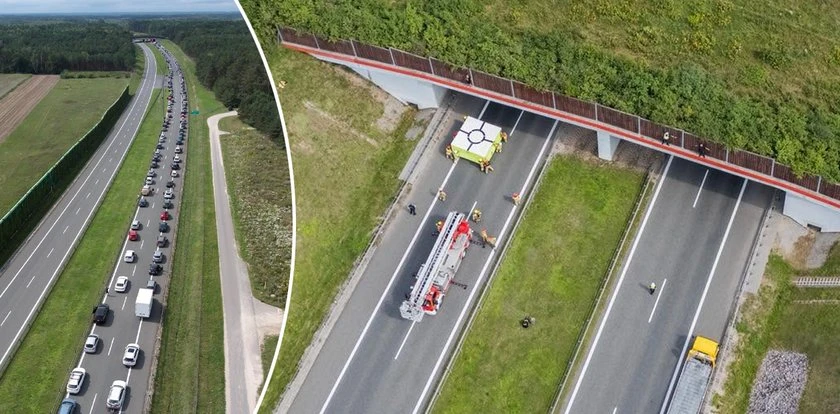 Dramatyczne sceny na S14. Trzeba było zatrzymać ruch. Policja informuje