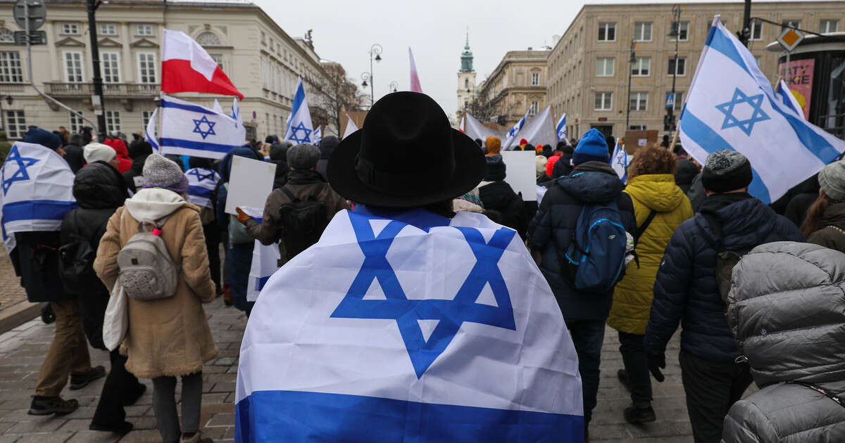 Proizraelska demonstracja w Warszawie. 