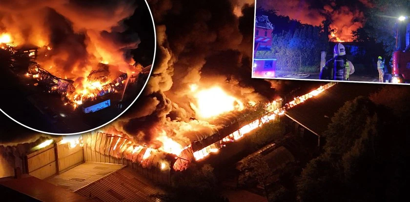Ogromny pożar pod Warszawą. Do walki z ogniem i toksycznym dymem wysłano 160 strażaków