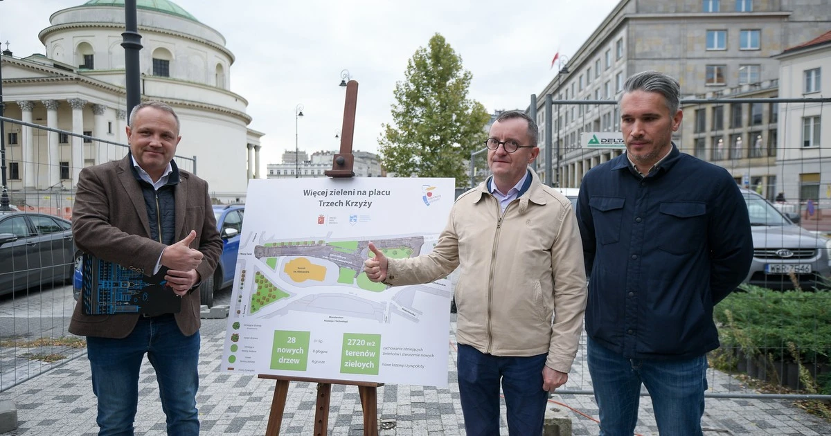Plac Trzech Krzyży będzie zielony. Ratusz dogadał się z konserwatorem zabytków