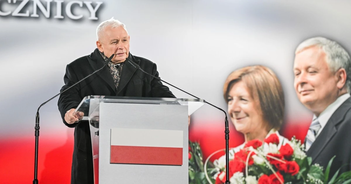 Okrzyki podczas przemówienia Jarosława Kaczyńskiego. 
