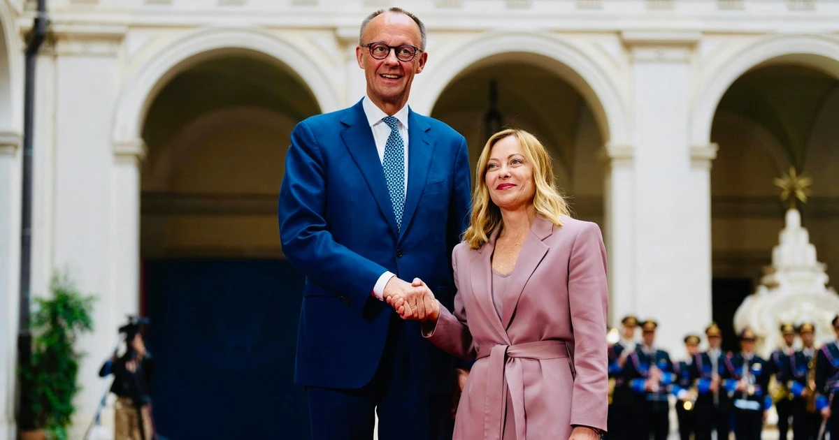 Friedrich Merz i Giorgia Meloni o wojskach w Ukrainie. 