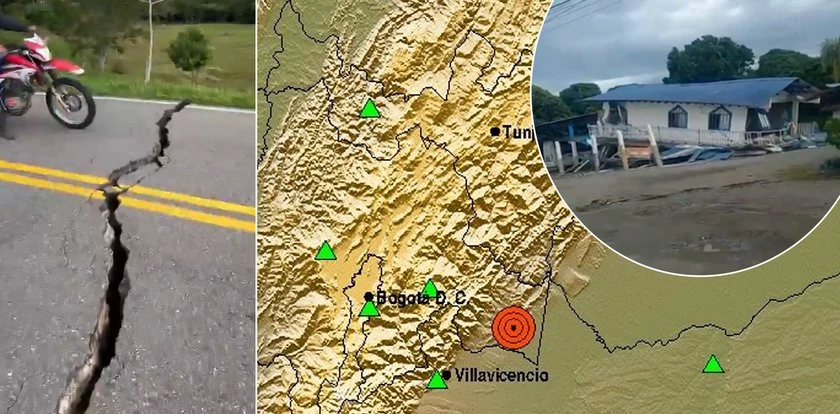 Kolumbia zatrzęsła się o poranku. Kamery uchwyciły panikę w kościele i kołyszące się latarnie