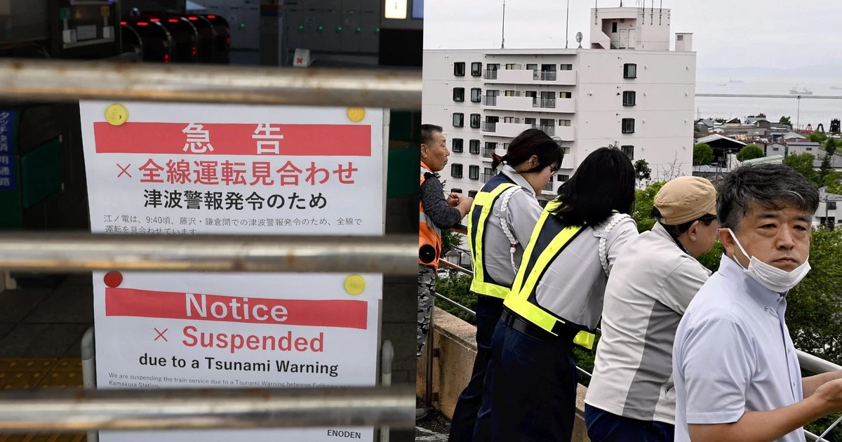 W Japonii ewakuacja po alertach o tsunami. Ludzie chronią się na dachach