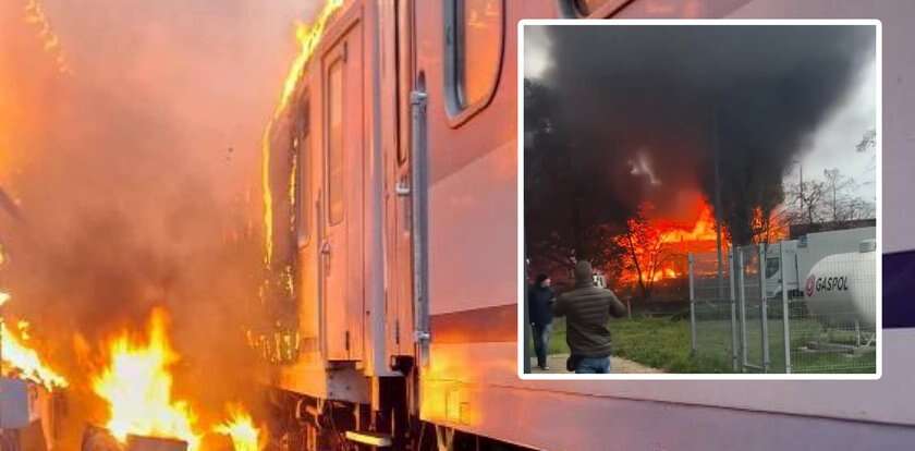 Groza przed meczem Lech-Legia! Płonęły pociągi. W jednym kibice ze stolicy