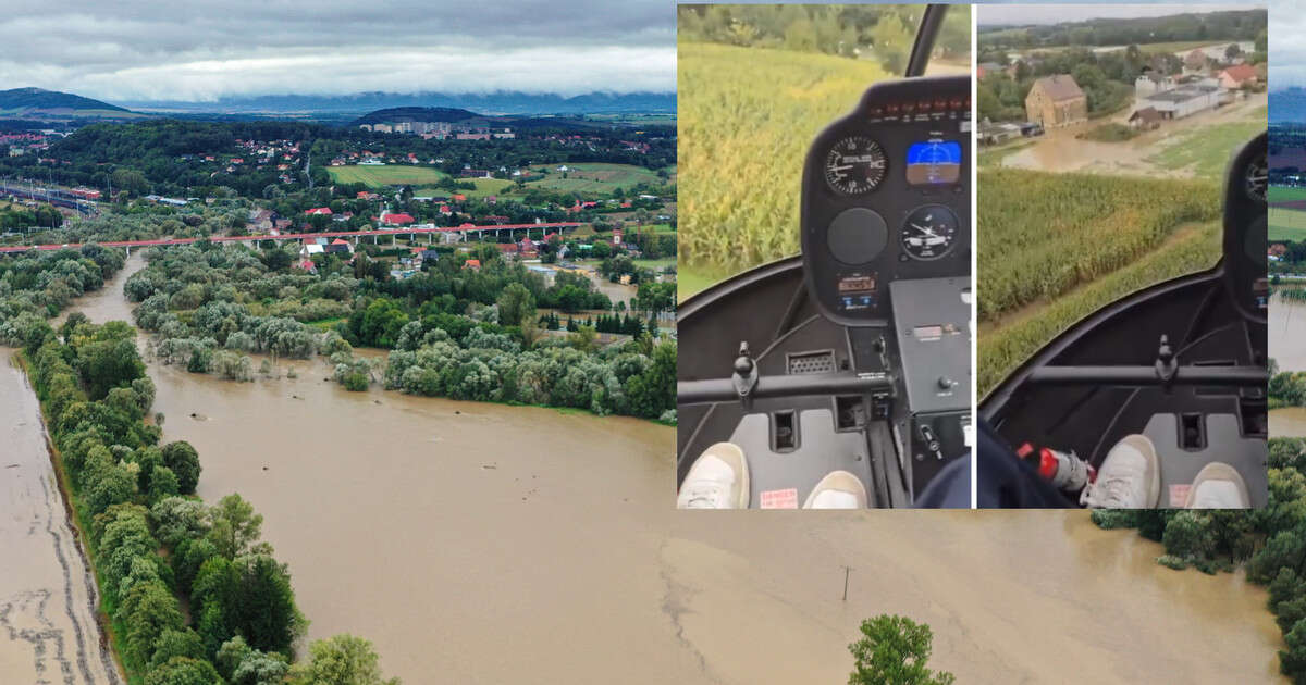 Wynajął helikopter, aby ratować dziadków z zalanych terenów. 