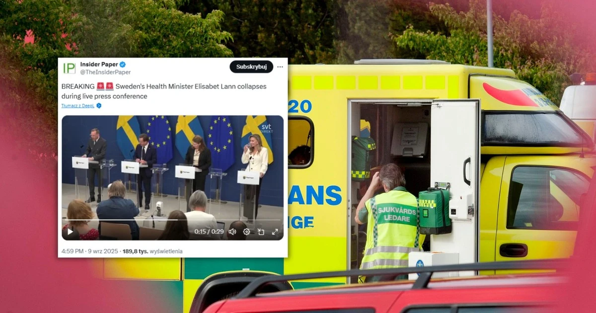 Poruszające chwile na konferencji. Szwedzka ministra zasłabła przed kamerami