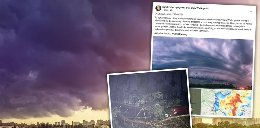 Wichura łamała drzewa i zrywała dachy, a alertów RCB brak. Superkomórka burzowa przeszła przez Wielkopolskę
