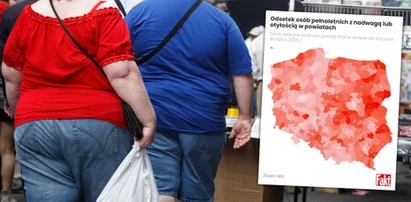 Mapa otyłości Polaków. Jeden powiat niechlubnym rekordzistą. Te dane są zatrważające