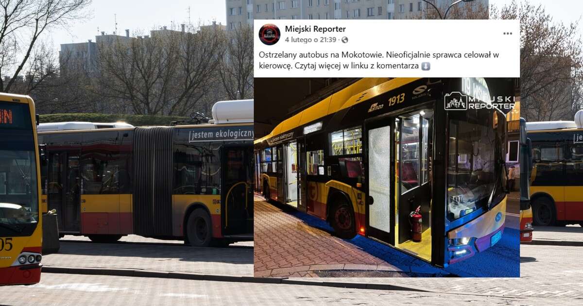 Ostrzelanie autobusu miejskiego w Warszawie. Wiadomo, jak czuje się kierowca