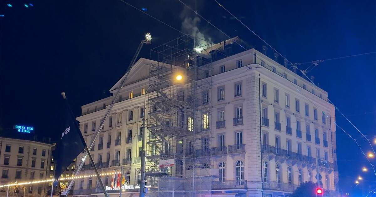 Pożar w najstarszym luksusowym hotelu w Szwajcarii. Uważany jest za symbol Genewy