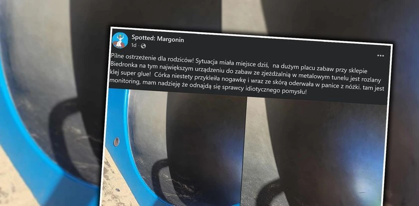 Groza w Margoninie. Dziecko zerwało skórę na zjeżdżalni. Poszukiwani sprawcy 