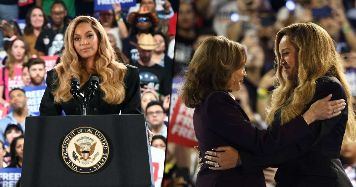 Beyoncé i Kamala Harris na wiecu w Teksasie. 