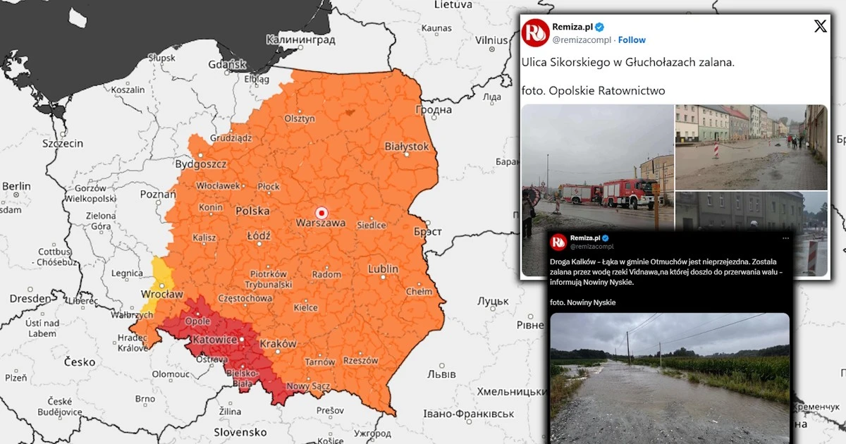 Ulewy wkroczyły nad Polskę. Trudna sytuacja w Głuchołazach [RELACJA NA ŻYWO]