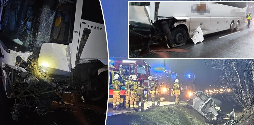 Tragedia w Pamiątkowie. Zderzyło się auto z autobusem. Wszystko przez plamę?
